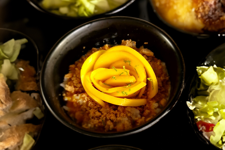 Mango Sticky Rice Inari sushi